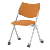 エスコ 折畳み椅子(キャスター付/オレンジ) EA956XE-31 1個（直送品）