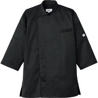 チトセ コックシャツ（七分袖） 兼用 黒 M AS-8611（取寄品）