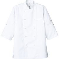 チトセ コックシャツ（七分袖） 兼用 白 S AS-8612（取寄品）