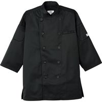 チトセ コックシャツ（七分袖） 兼用 黒 L AS-8612（取寄品）