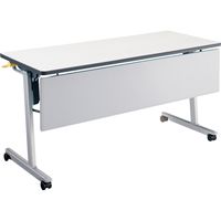 【組立設置込】コクヨ リスマ 会議テーブル フラップテーブル パネル付 幅1500×奥行600×高さ720mm ホワイト 1台（直送品）