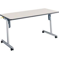 【組立設置込】コクヨ リスマ 会議テーブル フラップテーブル 幅1500×奥行600×高さ720mm ナチュラルグレー KT-1103F1N3 1台（直送品）