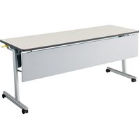 【組立設置込】コクヨ リスマ 会議テーブル フラップテーブル パネル付 幅1800×奥行600×高さ720mm ナチュラルグレー 1台（直送品）