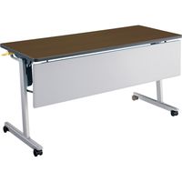 【組立設置込】コクヨ リスマ 会議テーブル フラップテーブル パネル付 幅1500×奥行600×高さ720mm ブラウン 1台（直送品）