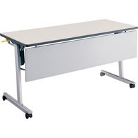 【組立設置込】コクヨ リスマ 会議テーブル フラップテーブル パネル付 幅1500×奥行600×高さ720mm ナチュラルグレー 1台（直送品）