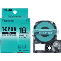 キングジム テプラ PROテープ 18mm カラーラベル パール 緑ラベル（黒文字） 1個 SMP18G（わけあり品）