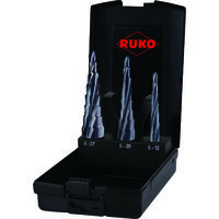 RUKO 4枚刃スパイラルステップドリル 3本セット ハイス ルナテックコーティング 101087PRO 1セット 161-0600（直送品）