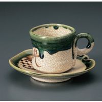 アースモス 美濃焼 和風コーヒーカップ 織部糸切コーヒー碗皿 [150cc] （2個入）（直送品）