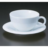 アースモス 美濃焼 カップ＆ソーサー 白磁ハット紅茶C/S [240cc] （3個入）（直送品）