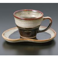 アースモス 美濃焼 和風コーヒーカップ 天目うのふコーヒー碗皿 [200cc] （2個入）（直送品）