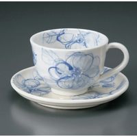 アースモス 美濃焼 和風コーヒーカップ 手描き花コーヒー碗皿 [240cc] （2個入）（直送品）