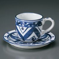 アースモス 美濃焼 和風コーヒーカップ 古代マジョリカコーヒー碗皿 [240cc] （2個入）（直送品）