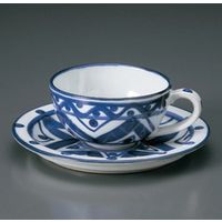 アースモス 美濃焼 和風コーヒーカップ 古代マジョリカ紅茶碗皿 [190cc] （2個入）（直送品）
