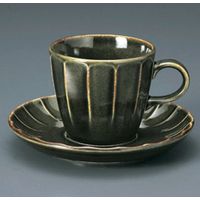 アースモス 美濃焼 和風コーヒーカップ ソギオリベコーヒー碗皿 [180cc] （3個入）（直送品）