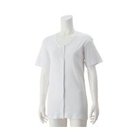 ケアファッション 婦人3分袖大寸ワンタッチシャツ ホワイト 4L 38119-08 1枚 61-7376-64（直送品）