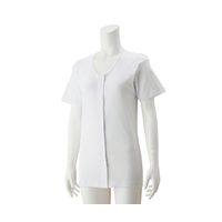 ケアファッション 婦人3分袖大寸ホックシャツ ホワイト 3L 38112-05 1枚 61-7376-69（直送品）