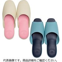 西田スリッパ バイカラー前開き抗菌スリッパ L/ブルー 877-4164 1セット（4ペア）（直送品）