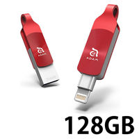ADAM elements ADAM iKlips DUO+ Lightning USBメモリ 128GB レッド ADRAD128GKLDPARJ（直送品）