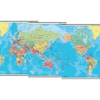 【社会科・地図教材】3P<スリーパーツ>世界全図 全教図 1本（直送品）