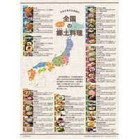 【社会科・地図教材】日本の食文化地図  ポスター版 全教図 1組（直送品）