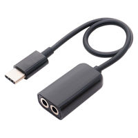 変換ケーブル USB Type-C[オス]‐[メス]3極ミニプラグ×2　ヘッドセット用 SAD-CE02　1個　ミヨシ