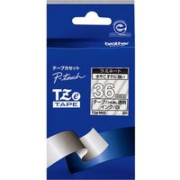 ピータッチ テープ 幅36mm 透明ラベル(白文字) TZe-M65 1個 ブラザー（取寄品）