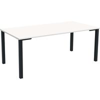 【軒先渡し】Y2K AKIRA 会議テーブル アジャスター 幅1800×奥行900×高さ720mm ホワイト×ブラック 1台（直送品）