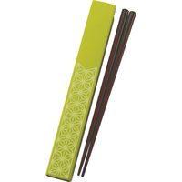 カノー 日本伝統色 和文様 箸&箸箱 若葉色 麻の葉 73617 4968982736170 1個（直送品）