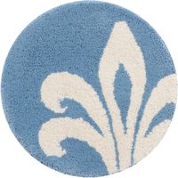 センコー M+home　シャトー　チェアパッド　直径約38cm　ブルー　４枚セット　M+170628 4個セット（直送品）
