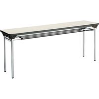 【設置込】コクヨ 会議用テーブル KT-500 折畳みテーブル 棚付 丸脚メッキ 幅1800