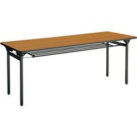 【設置込】コクヨ 会議用テーブル KT-500 折畳みテーブル 棚付 角脚塗装 チーク
