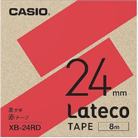 カシオ CASIO ラテコ 詰替え用テープ 幅24mm 赤ラベル 黒文字 8m巻 XB-24RD（取寄品）