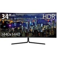 JAPANNEXT34インチワイド HDR対応ウルトラワイド曲面液晶モニターJN-VC34102UWQHDRテレワーク 在宅 リモート　1台（直送品）