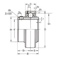 旭精工 インサート軸受 UR形 止めねじ付き、円筒穴形 UR204 1セット（9個）（直送品）