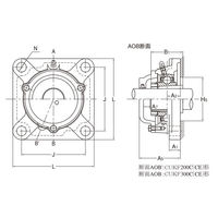 旭精工 角フランジ形ユニット UKF+H形 アダプタ付き、テーパ穴形 CUKF218CN 1個（直送品）