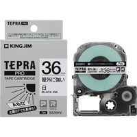 キングジム　テプラ　PROテープ　屋外に強い　36mm　白ラベル（黒文字）　1個（7m巻）　SS36KV（わけあり品）