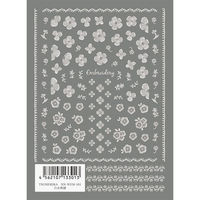 イングカワモト TSUMEKIRAes 白糸刺繍 ネイルシール NN-WEM-101 3枚セット（直送品）