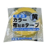 リンレイ カラー布粘着テープNO.384 50mm×25m 黄 30巻入 RT384-YEL5025 1箱(30巻) 62-9214-50（直送品）