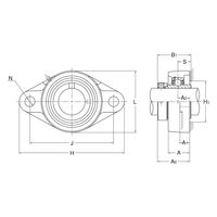 旭精工 鋳鉄製インサート軸受ユニット UGFL204 1セット(6個入)（直送品）