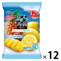 ぷるんと蒟蒻ゼリーパウチ 塩パイン+塩レモン 1セット（1個×12） オリヒロ