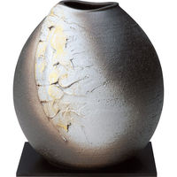 ヤマ庄陶器 信楽焼 金彩白化粧 花瓶 23-8318-894 1箱（直送品）