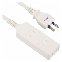 オーム電機 安全タップ3個口 1mホワイト 00-1621 1セット(3個)（直送品）