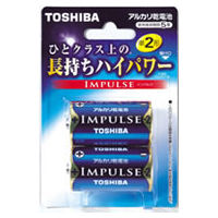 東芝 単2形アルカリ乾電池 2本入 IMPULSE 17-2008 1セット(10本)（直送品）
