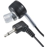 オーム電機 AudioComm 片耳モノラルイヤホン φ2.5超ミニプラグL型 EAR-B251L-K 1セット(10個)（直送品）