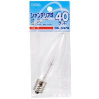 オーム電機 シャンデリア球 E17/40W クリア LB-C2740-C 1セット(10個)（直送品）