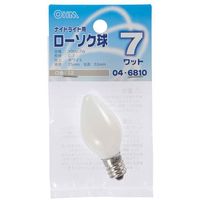 オーム電機 ナイトライト用ローソク球 7W ホワイト 口金E12 LB-C7207-W 1セット(20個)（直送品）
