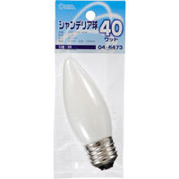 オーム電機 シャンデリア球 E26/40W ホワイト LB-C7640-W 1セット(10個)（直送品）