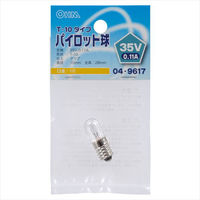 オーム電機 パイロット球T10 E10 35Vー0.11Aクリア LB-P1135V 1セット(10個)（直送品）