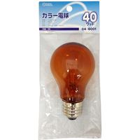 オーム電機 白熱電球 カラー E26 40W アンバー OHM LB-PS5640-AN 1セット(5個)（直送品）