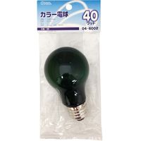 オーム電機 白熱電球 カラー E26 40W グリーン OHM LB-PS5640-CG 1セット(5個)（直送品）